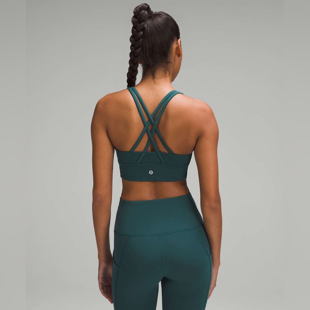 Lululemon Energy Longline Ribbed Bra *Medium Support, B–D Cups - Storm Teal - Picture 2 of 12
